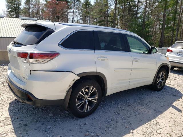 5TDJKRFH4GS328349 - 2016 TOYOTA HIGHLANDER XLE Սպիտակ լուսանկար 3