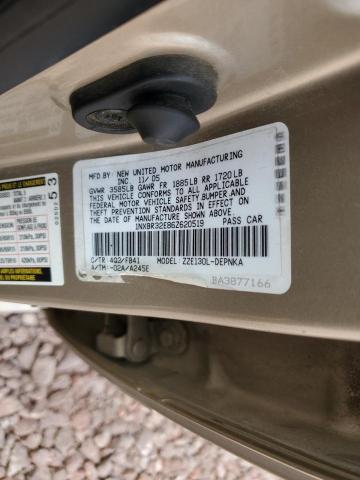 1NXBR32E86Z620519 - 2006 TOYOTA COROLLA CE TAN photo 12