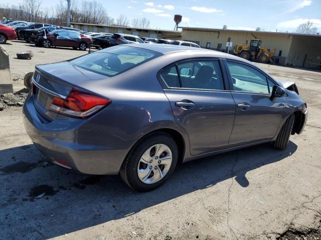 19XFB2F51EE258528 - 2014 HONDA CIVIC LX GRAY photo 3