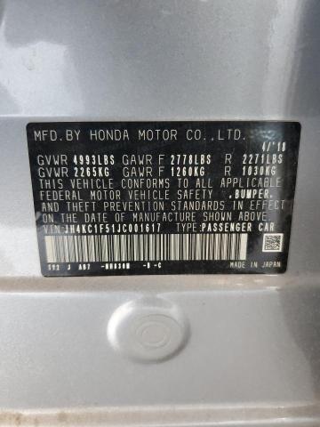 JH4KC1F51JC001617 - 2018 ACURA RLX TECH GRAY photo 12