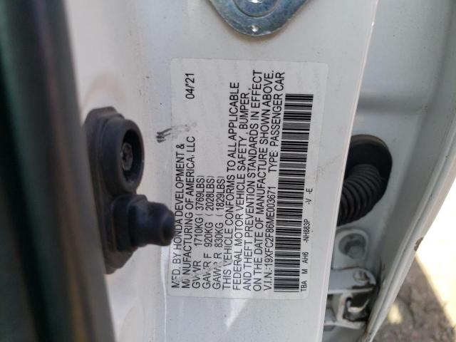 19XFC2F86ME003671 - 2021 HONDA CIVIC SPORT 白色 照片 13