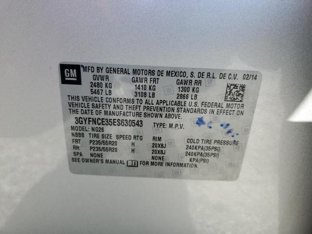 3GYFNCE35ES630543 - 2014 CADILLAC SRX PERFORMANCE COLLECTION Argent photo 13