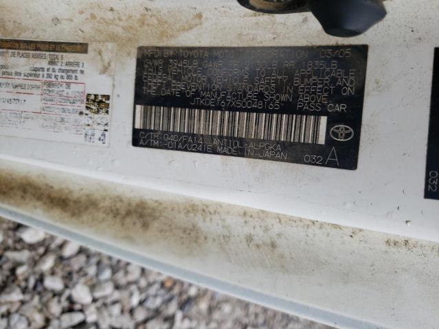 JTKDE167X50048165 - 2005 TOYOTA SCION TC 白色 照片 12