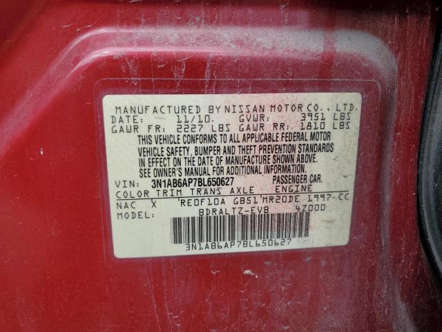 3N1AB6AP7BL650627 - 2011 NISSAN SENTRA 2.0 RED photo 13