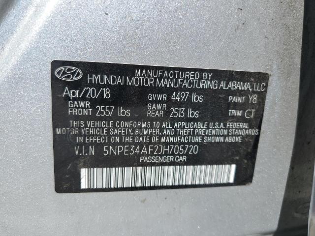 5NPE34AF2JH705720 - 2018 HYUNDAI SONATA SPORT SILVER photo 12