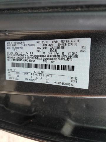 1FMCU9GD1JUC57964 - 2018 FORD ESCAPE SE GRAY photo 13