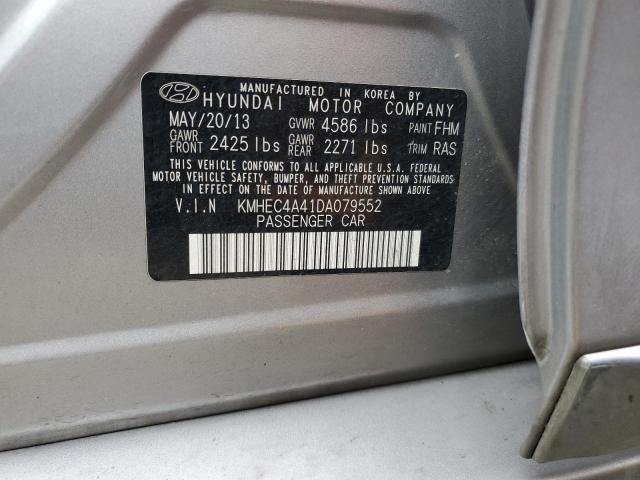 KMHEC4A41DA079552 - 2013 HYUNDAI SONATA HYBRID SILVER photo 12