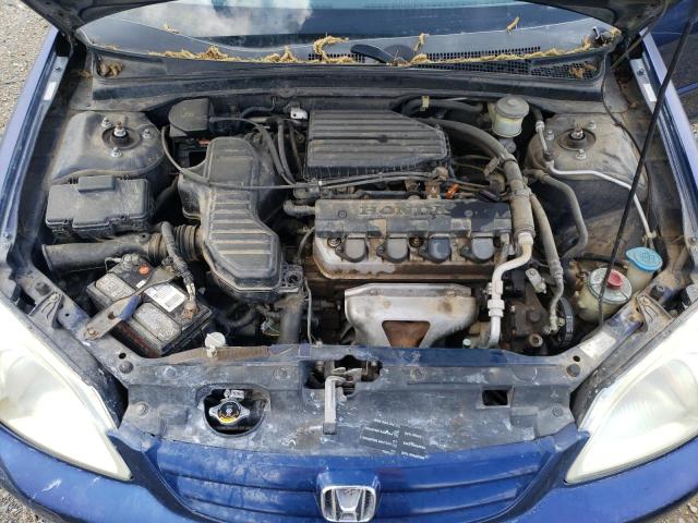 2HGES16563H525591 - 2003 HONDA CIVIC LX BLUE photo 11