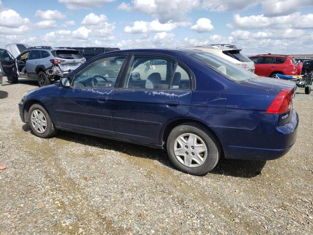 2HGES16563H525591 - 2003 HONDA CIVIC LX BLUE photo 2