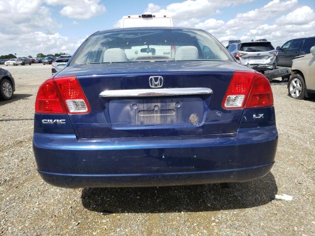 2HGES16563H525591 - 2003 HONDA CIVIC LX BLUE photo 6