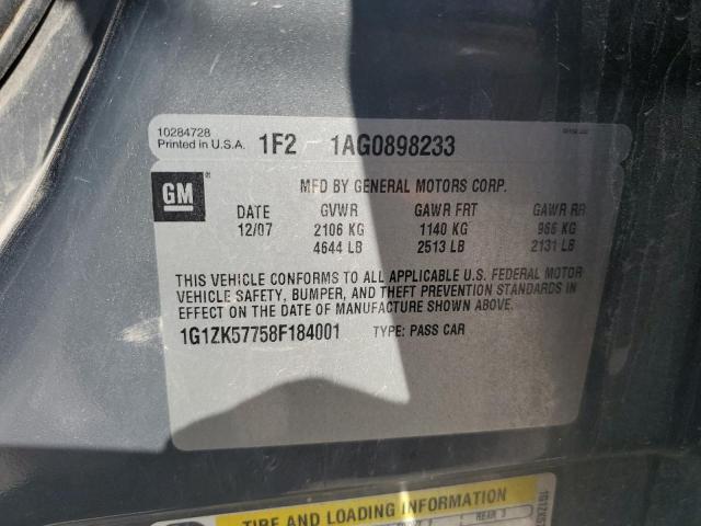 1G1ZK57758F184001 - 2008 CHEVROLET MALIBU LTZ 银色 照片 12