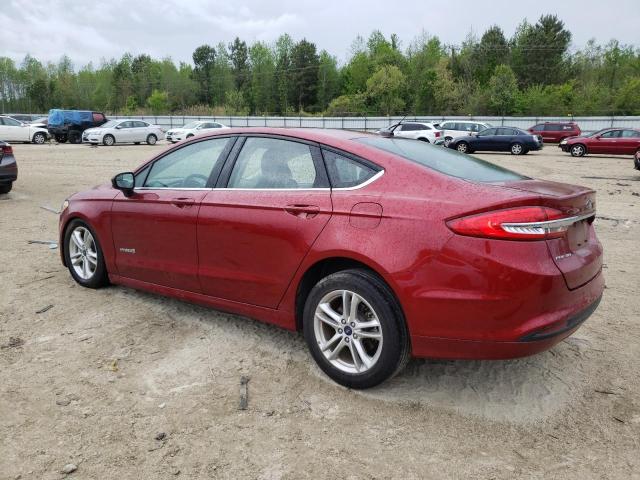 3FA6P0LU7JR252615 - 2018 FORD FUSION SE HYBRID RED photo 2