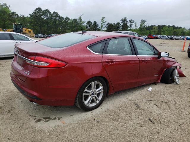 3FA6P0LU7JR252615 - 2018 FORD FUSION SE HYBRID RED photo 3