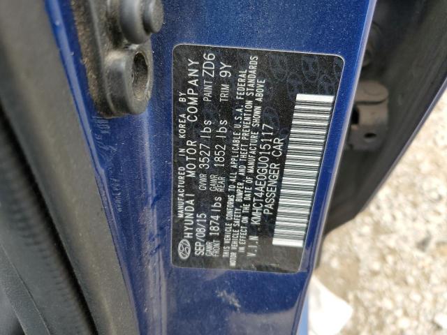 KMHCT4AE0GU015117 - 2016 HYUNDAI ACCENT SE BLUE photo 12