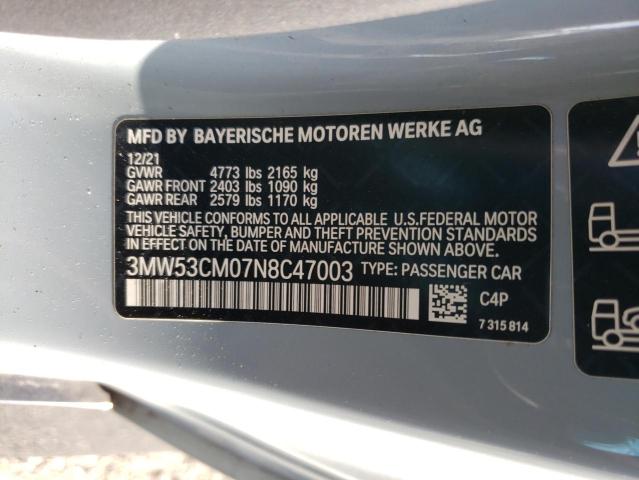 3MW53CM07N8C47003 - 2022 BMW M240XI GRAY photo 12