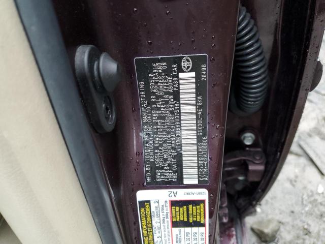 4T1BK3DB8BU375187 - 2011 TOYOTA AVALON BASE 勃艮第红 照片 12