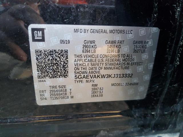 5GAEVAKW3KJ313332 - 2019 BUICK ENCLAVE ESSENCE შავი ფოტო 14