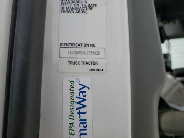 1XKYD49X0LJ355428 - 2020 KENWORTH CONSTRUCTI T680 WHITE photo 10