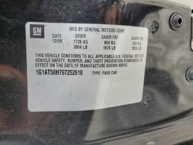 1G1AT58H797252618 - 2009 CHEVROLET COBALT LT BLACK photo 12