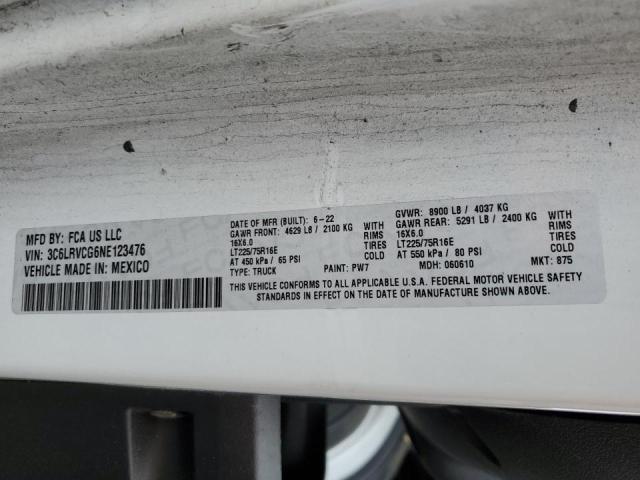 3C6LRVCG6NE123476 - 2022 RAM PROMASTER 2500 HIGH 白色 照片 13