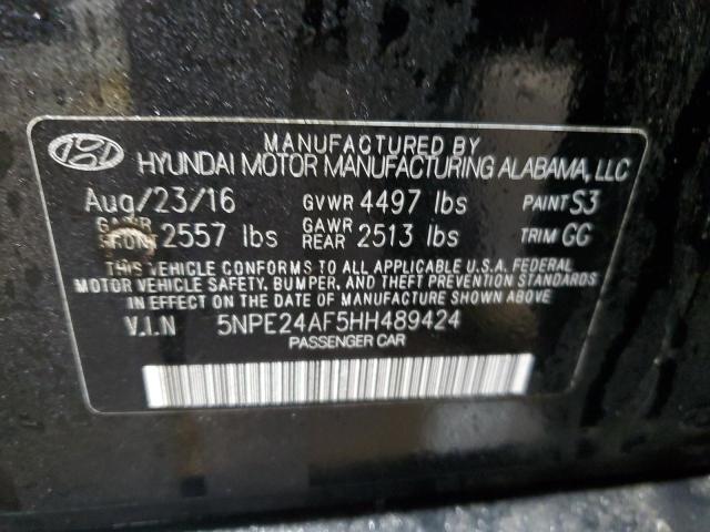 5NPE24AF5HH489424 - 2017 HYUNDAI SONATA SE BLACK photo 12