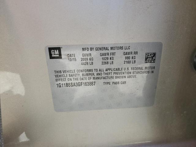 1G11B5SA3GF163887 - 2016 CHEVROLET MALIBU LIM LS GOLD photo 13