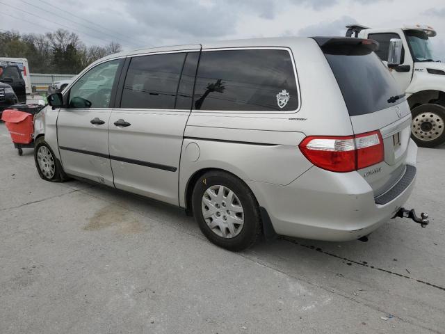 5FNRL38257B069459 - 2007 HONDA ODYSSEY LX SILVER photo 2