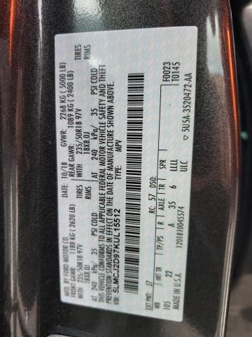 5LMCJ2D97KUL15512 - 2019 LINCOLN MKC SELECT Մոխրագույն լուսանկար 13