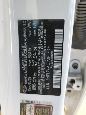 5NPLP4AG1MH021430 - 2021 HYUNDAI ELANTRA LIMITED WHITE photo 12