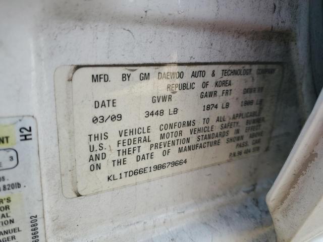 KL1TD66E19B679664 - 2009 CHEVROLET AVEO LS 白色 照片 13