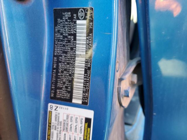 2T1KR32E57C628144 - 2007 TOYOTA COROLLA MA XR BLUE photo 12