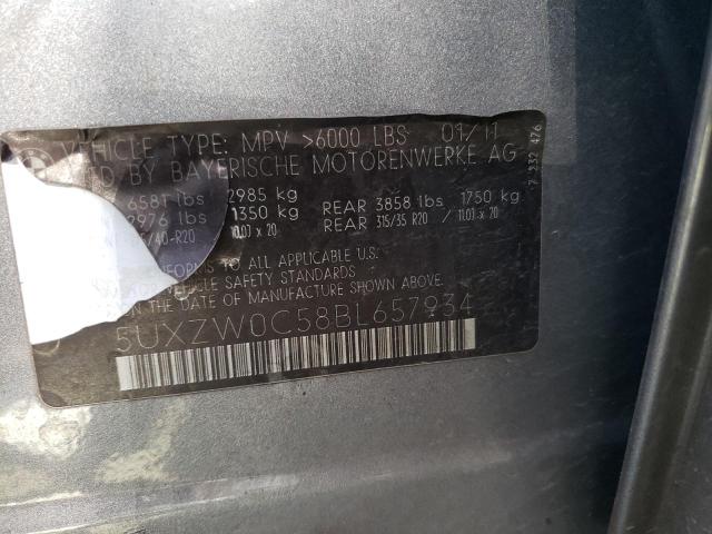 5UXZW0C58BL657934 - 2011 BMW X5 XDRIVE35D GRAY photo 14