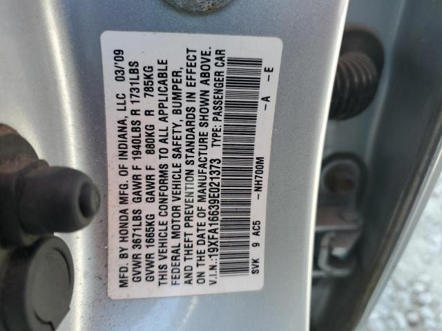 19XFA16639E021373 - 2009 HONDA CIVIC LX-S Gümüş fotoğraf 13