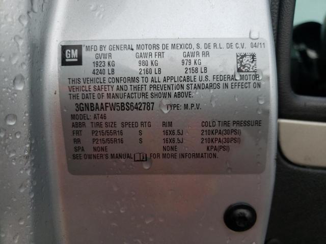 3GNBAAFW5BS642787 - 2011 CHEVROLET HHR LS 银色 照片 10