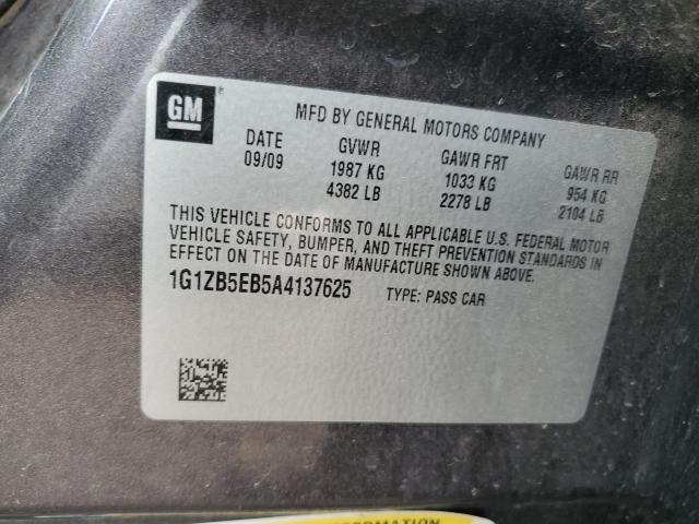 1G1ZB5EB5A4137625 - 2010 CHEVROLET MALIBU LS CHARCOAL photo 12