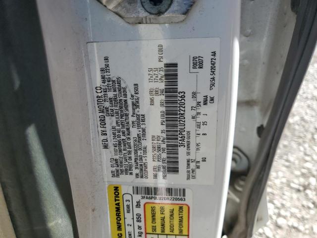 3FA6P0LU2DR220563 - 2013 FORD FUSION SE HYBRID WHITE photo 12