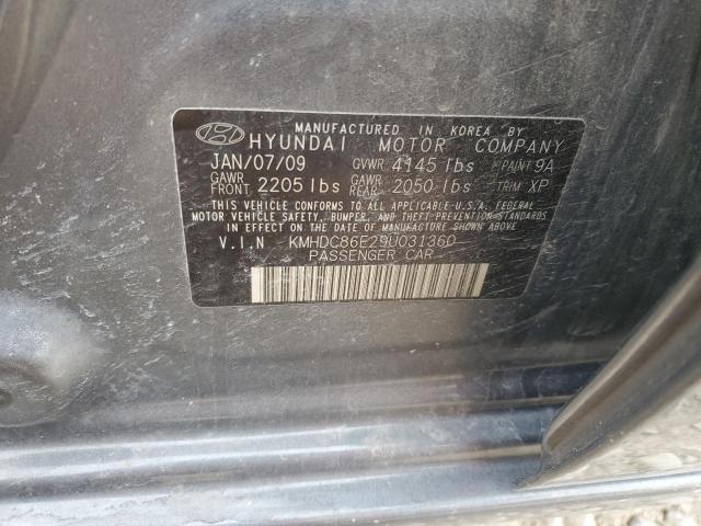 KMHDC86E29U031360 - 2009 HYUNDAI ELANTRA TO CHARCOAL photo 12