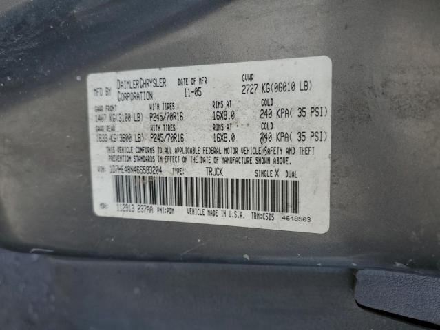 1D7HE48N46S583204 - 2006 DODGE DAKOTA QUAD SLT GRAY photo 12