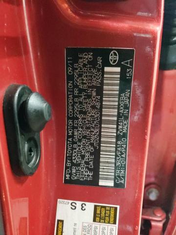 JTDZN3EU7C3014874 - 2012 TOYOTA PRIUS V RED photo 12