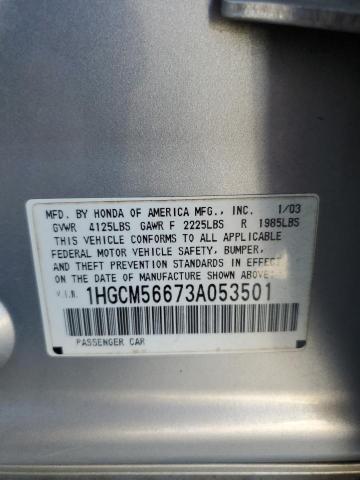 1HGCM56673A053501 - 2003 HONDA ACCORD EX SILVER photo 12