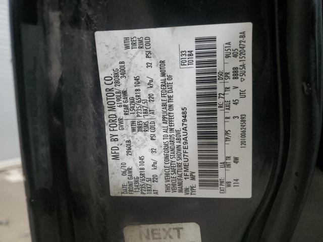 1FMEU7FE9AUA79485 - 2010 FORD EXPLORER LIMITED BLACK photo 14