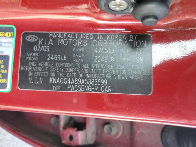 KNAGG4A89A5383699 - 2010 KIA OPTIMA LX RED photo 12