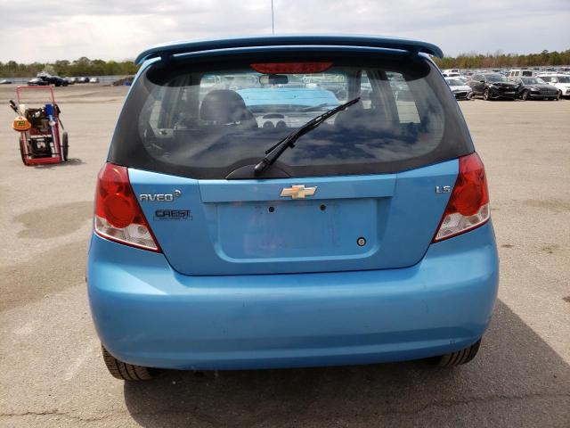 KL1TD66647B771583 - 2007 CHEVROLET AVEO BASE BLUE photo 6