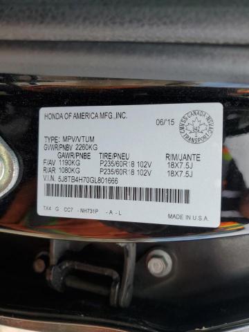 5J8TB4H70GL801666 - 2016 ACURA RDX ADVANCE BLACK photo 13