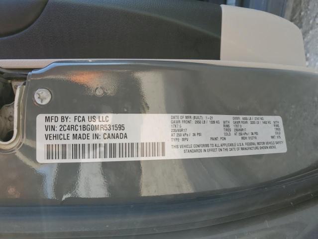 2C4RC1BG0MR531595 - 2021 CHRYSLER PACIFICA TOURING L GRAY photo 13