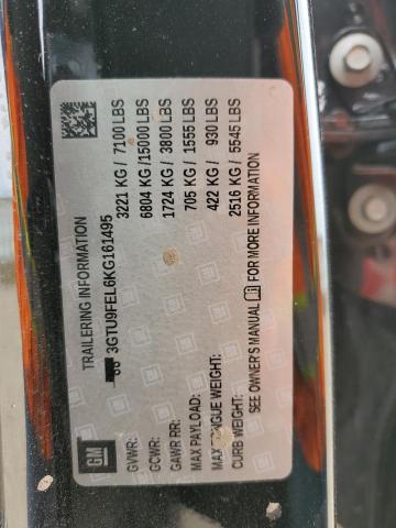 3GTU9FEL6KG161495 - 2019 GMC K1500 K1500 DENALI BLACK photo 12