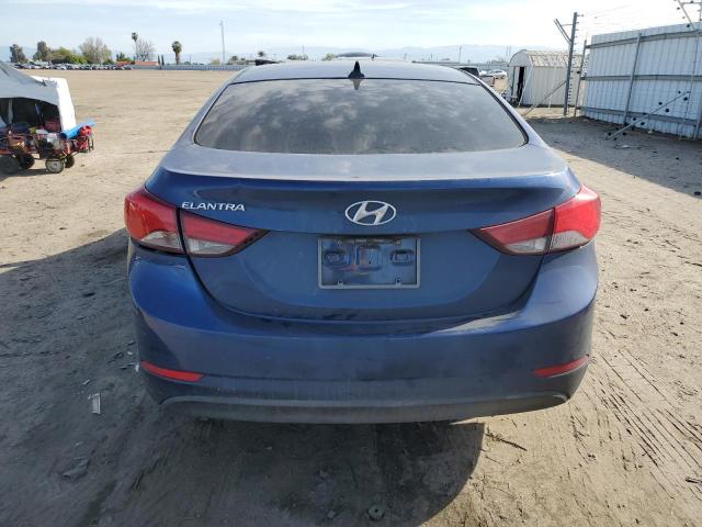 5NPDH4AE8FH563062 - 2015 HYUNDAI ELANTRA SE BLUE photo 6