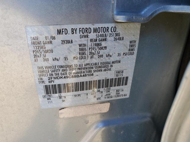 2FMDK49C88BA48108 - 2008 FORD EDGE LIMITED SILVER photo 13