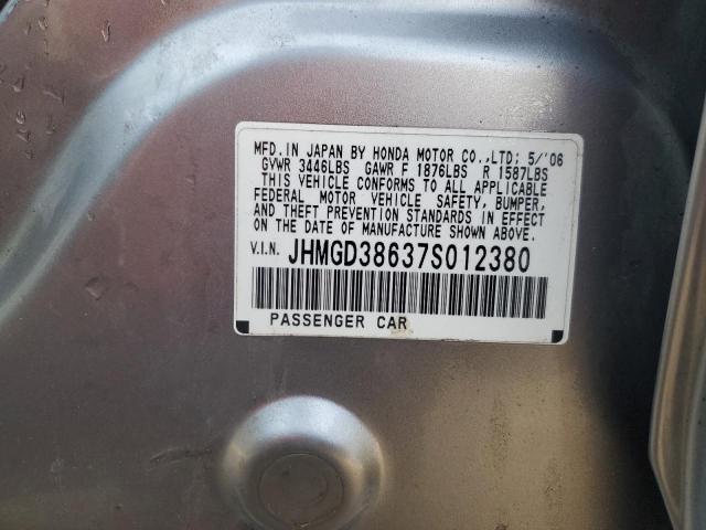 JHMGD38637S012380 - 2007 HONDA FIT S ვერცხლისფერი ფოტო 13