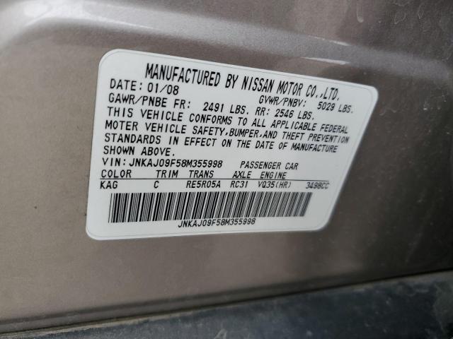 JNKAJ09F58M355998 - 2008 INFINITI EX35 BASE 棕色 照片 13